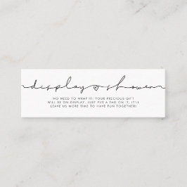 Schattige grillig script Display douchekaart invoe Mini Visitekaartje