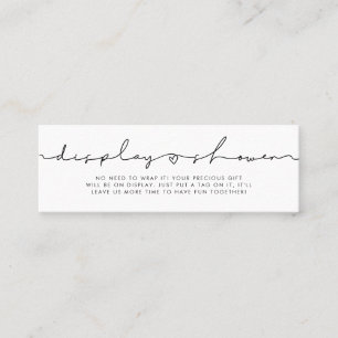 Schattige grillig script Display douchekaart invoe Mini Visitekaartje