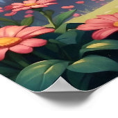 Schattige grillige eenhoorn in tuin poster (Hoek)