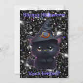 Schattige grillige Halloween zwarte kat Kaart (Voorkant)