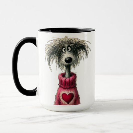 Schattige grillige hond mok (Links)