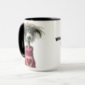 Schattige grillige hond mok (Voorkant links)