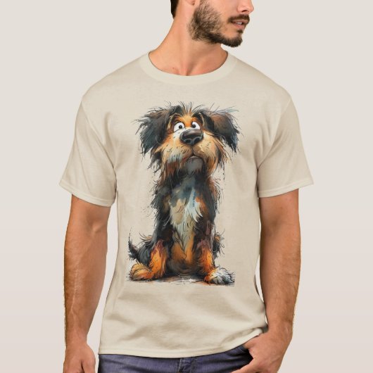 Schattige grillige hond t-shirt (Voorkant)