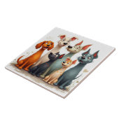 Schattige grillige honden tegeltje (Zijkant)