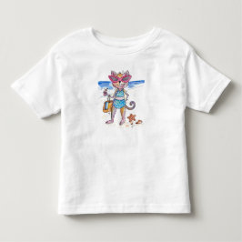 Schattige grillige kat op het strand kinder shirts