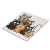 Schattige grillige katten tegeltje (Zijkant)
