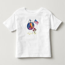 Schattige grillige patriottische vogel met vlag