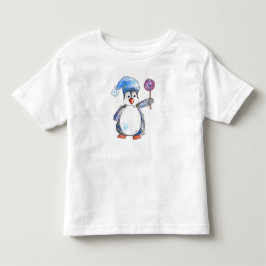 Schattige grillige pinguïn met een lolly kinder shirts