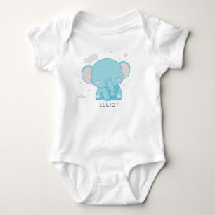 Schattige grillige speelse Baby olifantenwolken Romper
