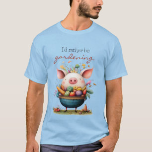 Schattige grillige varken "Ik was liever aan het t T-shirt