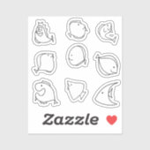 Schattige grillige vissen sticker (Vel)