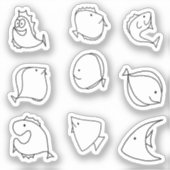 Schattige grillige vissen sticker (Voorkant)