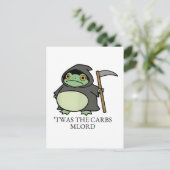 Schattige Grim Reaper Kikker – ’Twas de Koolhydrat Briefkaart (Staand voorkant)