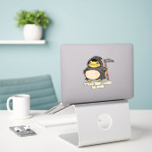 Schattige Grim Reaper Kikker – ’Twas de Koolhydrat Sticker (Laptop op bureau)