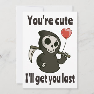 Schattige Grim Reaper met romantisch hart Kaart