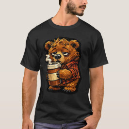 Schattige Grizzlybeer Koffieliefhebber Grappig Kof T-shirt