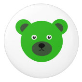 Schattige groen Beer Keramische Knop (Voorkant)
