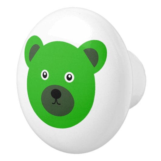Schattige groen Beer Keramische Knop (Rechts)