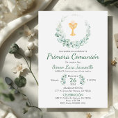 Schattige groen blad in Spaans Eerste Communie Kaart