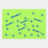 Schattige Groen Blauw Dinosaur Paw Rawr Gift Inpakpapier Vel (Voorkant 3)