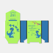 Schattige Groen Blauw Dinosaurus Theme Verjaardags Bedankdoosjes (Uitgevouwen)