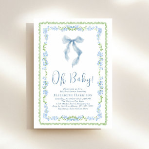 Schattige Groen Blauw Waterverf Lijsten Baby Boy S Kaart