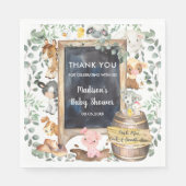 Schattige groen Boerderij Dieren Verjaardag Baby s Servet (Voorkant)