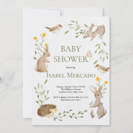 Schattige groen bos dieren bos Baby shower Kaart