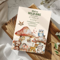 Schattige groen bosdieren 1e verjaardagsfeestje