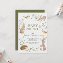 Schattige groen bosdieren bos Baby Brunch