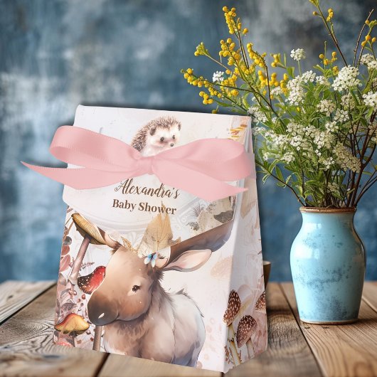 Schattige groen Bosdieren Bosgrond Baby shower Bedankdoosjes