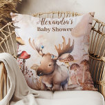 Schattige groen Bosdieren Bosgrond Baby shower Kussen<br><div class="desc">Verbeter de gezellige sfeer van uw baby shower met onze Butterfly Mushroom Woodland Natuur Baby shower Sierkussen. Dit schattige kussen heeft een grillig design geïnspireerd op het betoverende bos, versierd met delicate vlinders, charmante paddenstoelen en weelderig groen. Perfect voor het toevoegen van een vleugje houtcharme aan uw zithoeken of als...</div>