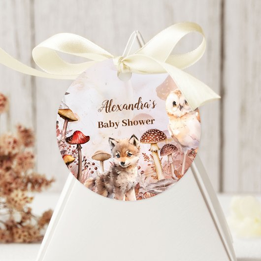 Schattige groen Bosdieren Bosgrond Baby shower Ronde Sticker