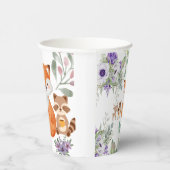 Schattige groen bosdieren bosgrond brengen papieren bekers (Rechts)