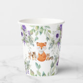 Schattige groen bosdieren bosgrond brengen papieren bekers (Voorkant)