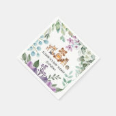 Schattige groen bosdieren bosgrond Papier servet (Hoek)