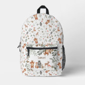 Schattige groen bosdieren bospatroon bedrukte rugzak (Voorkant)