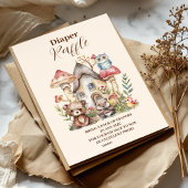 Schattige groen bosdieren Diapper Raffle Informatiekaartje