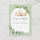 Schattige groen boslanddieren luier reling informatiekaartje (Voorkant)