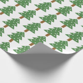 Schattige Groen Bruin Kerstbomen Patroon Cadeaupapier (Hoek)