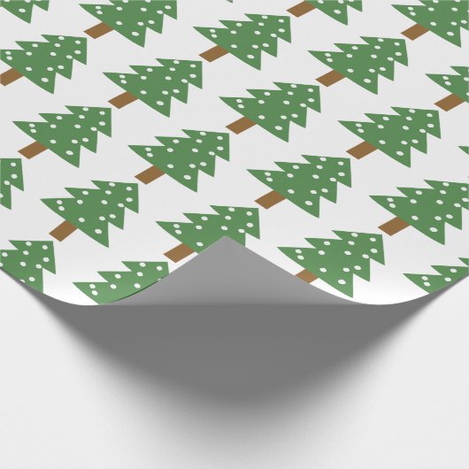 Schattige Groen Bruin Kerstbomen Patroon Cadeaupapier (Hoek)