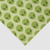 Schattige groen buitenaards koppatroon tissuepapier (Detail)