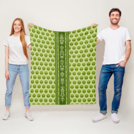 Schattige groen buitenaards patroon met Jouw naam Fleece Deken
