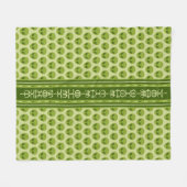 Schattige groen buitenaards patroon met Jouw naam  Fleece Deken (Voorkant (Horizontaal))