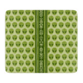 Schattige groen buitenaards patroon met Jouw naam Snijplank (Voorkant)