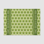 Schattige groen buitenaards patroon met Jouw tekst Tissuepapier (Voorkant)