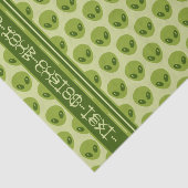 Schattige groen buitenaards patroon met Jouw tekst Tissuepapier (Detail)