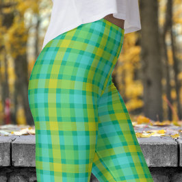 Schattige groen controlepatroon leggings