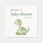 Schattige groen dinosaurus Baby shower Servet (Voorkant)