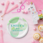 Schattige Groen en Blauw Bubbels Verjaardagsfeest Papieren Bordje (Feest)